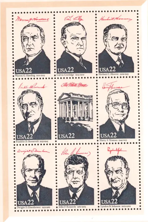 AMERIPEX '86 Presidents IV - Souvenir Sheet von 9