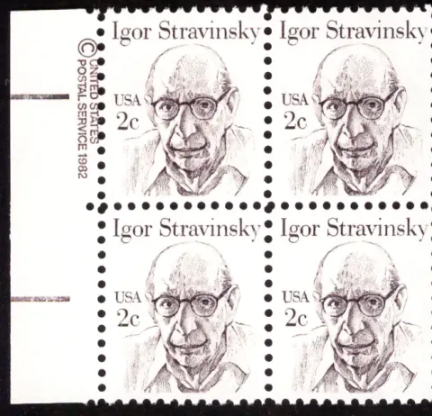 Igor Strawinsky Block von vier — Copyright-Selvage