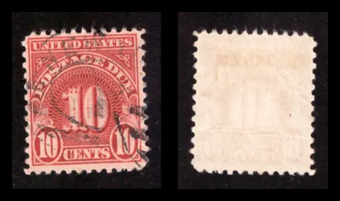 U.S. Postage Due – Modern Numeral (Hinterer Taschenstempel)