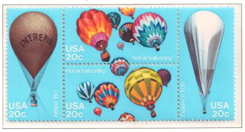 1983 Ballons se-tenant Block von 4
