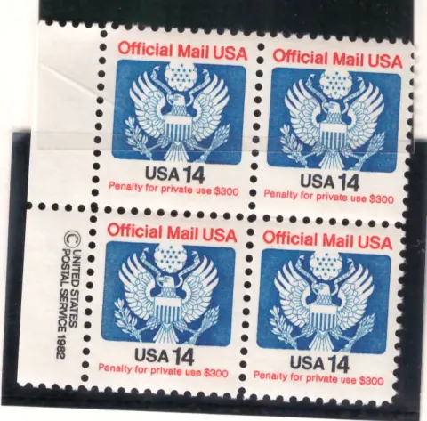 1985 Offizielle Post - 14-Cent Great Seal Block von 4
