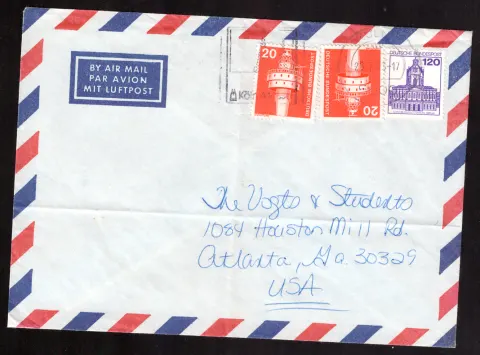 Luftpostbrief nach Atlanta mit 160-Pf-Frankatur