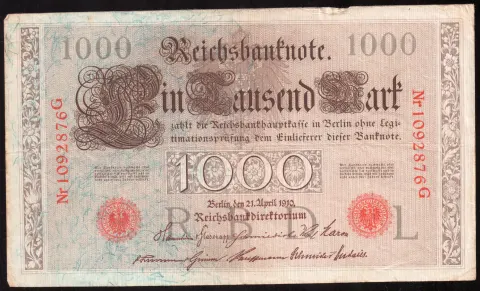 1000 Mark – Reichsbanknote, zwei grüne Siegel