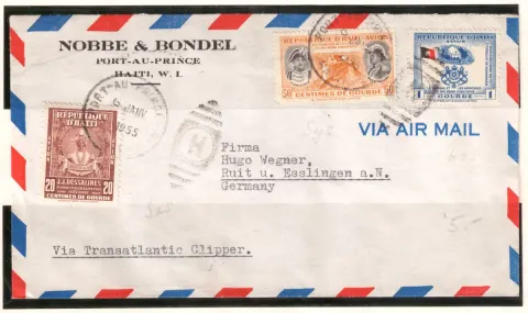 Commercial Haiti air-mail cover to Germany – Transatlantic Clipper