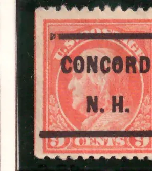 9 Cents – George Washington, Lachsrot, Concord N.H. precancel