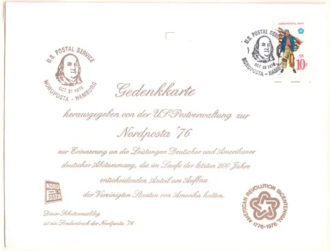 Nordposta '76 commemorative card – Continental Navy