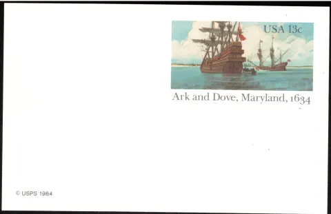 1984 Ark and Dove, Maryland пощенска карта