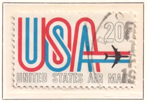 Air Mail – Stilisierte USA und Jet