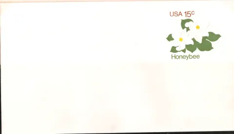 Honeybee and Orange Blossoms – unused stamped envelope