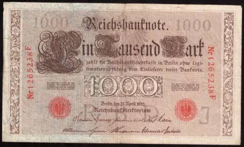 1000 Mark – Reichsbanknote, zwei grüne Siegel