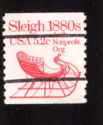 Transportation – 1880s Sleigh, precancel