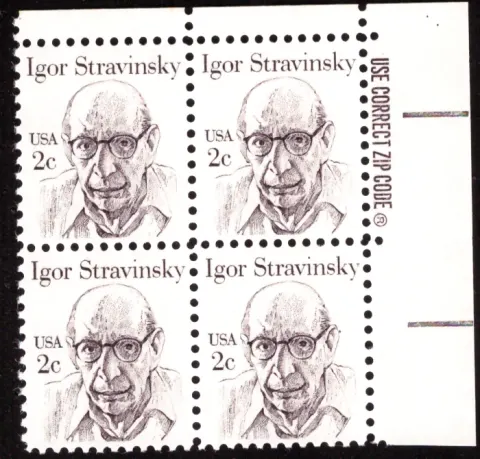 Igor Stravinsky Block von vier — ZIP Code selvage