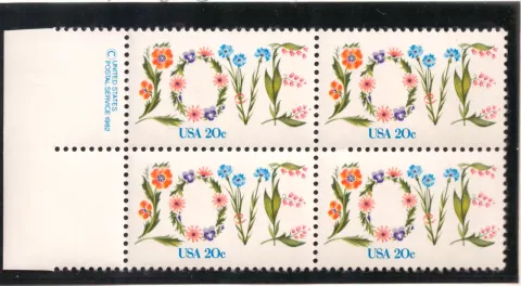 Love Flowers Block von vier - Copyright-Selvage
