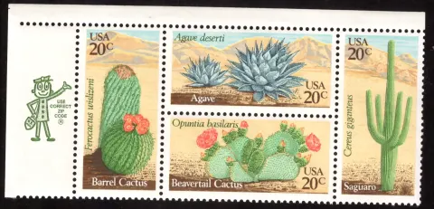 Desert Plants se-tenant block of four