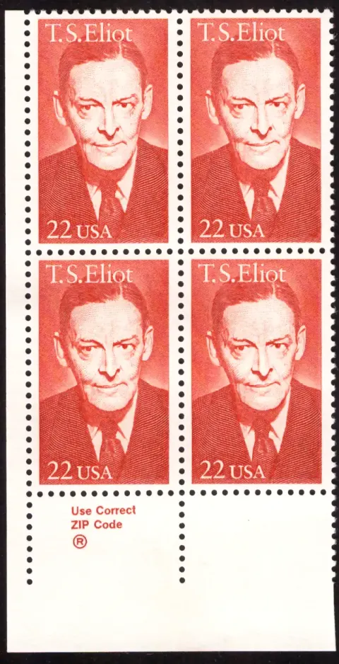 T. S. Eliot – Block von 4