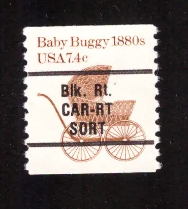 Transport - 1880er Baby Buggy, Carrier-Route Precancel