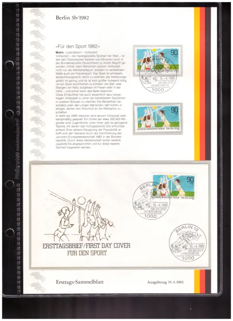 Ersttags-Sammelblatt 3b/1982 – За спорта 1982