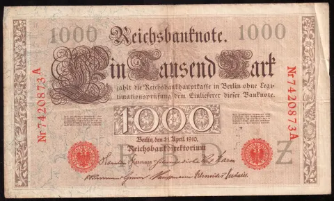 1000 Mark – Reichsbanknote, zwei grüne Siegel