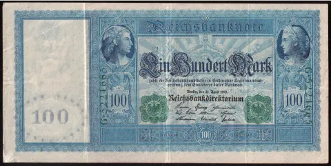 100 Mark – Reichsbanknote, grüne Siegel