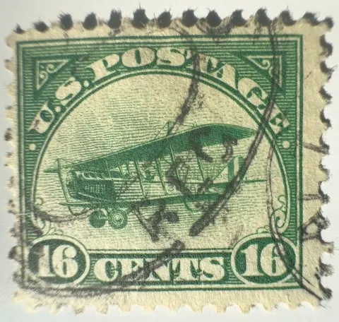 16 Cents – Curtiss Jenny, green Airmail