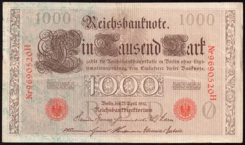 1000 Mark – Reichsbanknote, zwei grüne Siegel