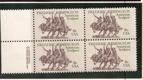 Frederic Remington – Copyright Margin Block von 4