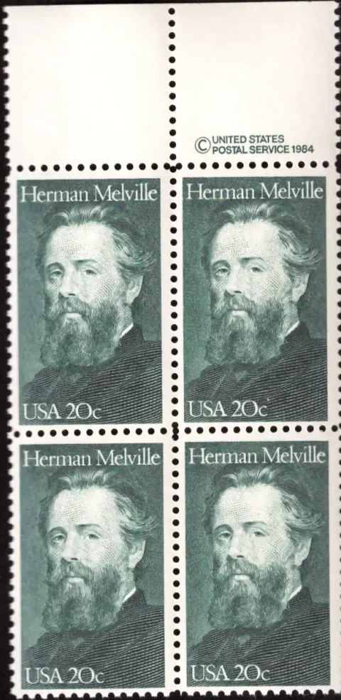 1984 Herman Melville Block von vier - USPS Copyright-Selvage