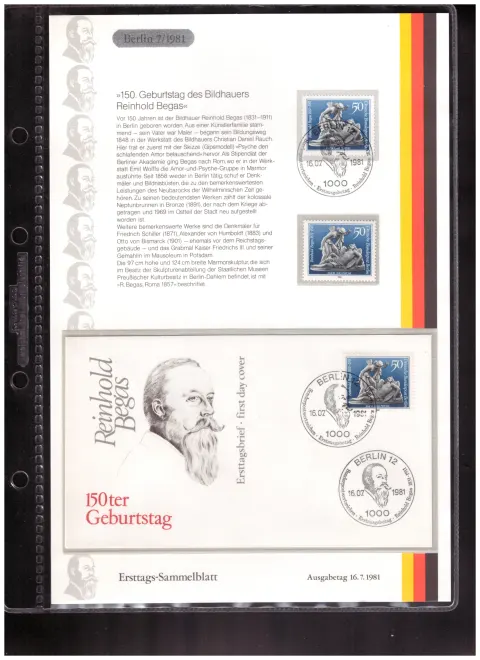 Ersttags-Sammelblatt 7/1981 – 150. Geburtstag des Bildhauers Reinhold Begas