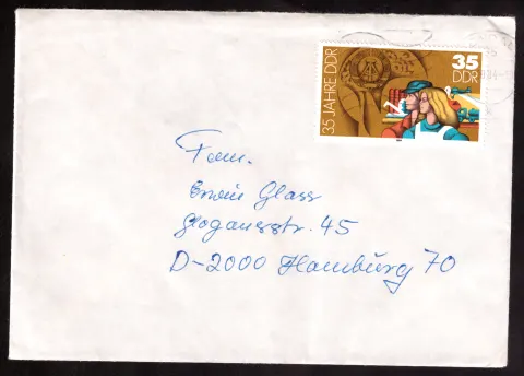 DDR-Brief mit Marke „35 Jahre DDR“