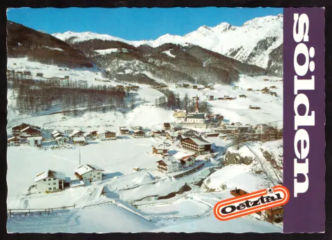 Winterliches Luftbild von Sölden, Tirol