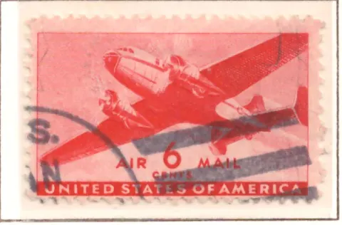 Transportflugzeug Airmail – 6 Cent