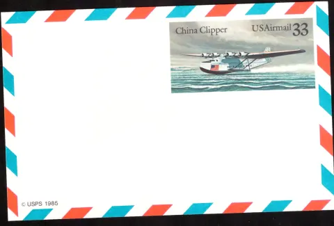 1985 China Clipper Luftpost Postkarte
