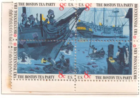 Boston Tea Party – se-tenant Eckblock von vier