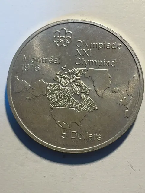 5 долара „Олимпийски игри Монреал 1976 – Карта на Северна Америка“