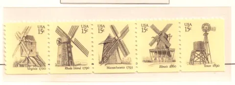 American Windmills – complete horizontal strip of five designs