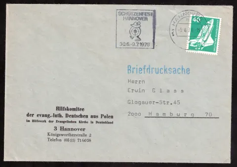 Briefdrucksache des Hilfskomitees der Deutschen aus Polen