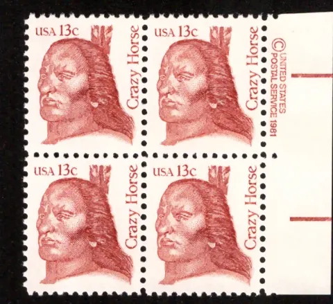 Crazy Horse Block von vier - Copyright-Selvage