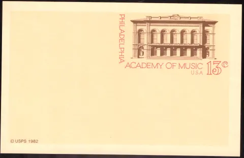 1982 Philadelphia Academy of Music postal card