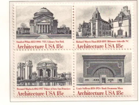 Amerikanische Architektur Block von vier