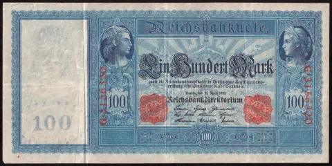 100 Mark – Reichsbanknote, rote Siegel