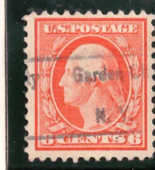 6 Cents – George Washington, rot orange, Berlin N.H. precancel