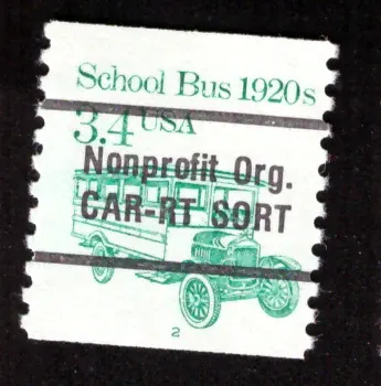 Transport - 1920er Schulbus, Non-Profit-Precancel