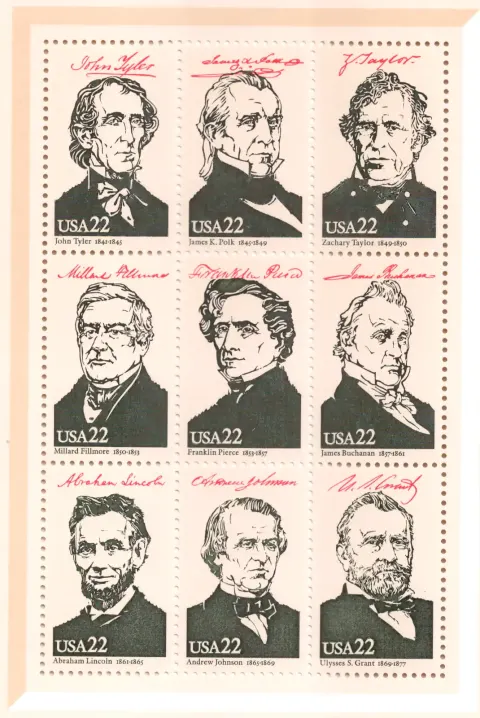 AMERIPEX '86 Presidents II - Souvenir Sheet von 9