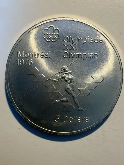 5 долара „Олимпийски игри Монреал 1976 – Хвърляне на копие“