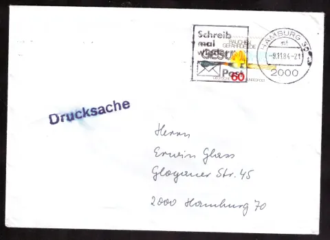 Drucksache mit Marke „Rauchen gefährdet die Gesundheit“