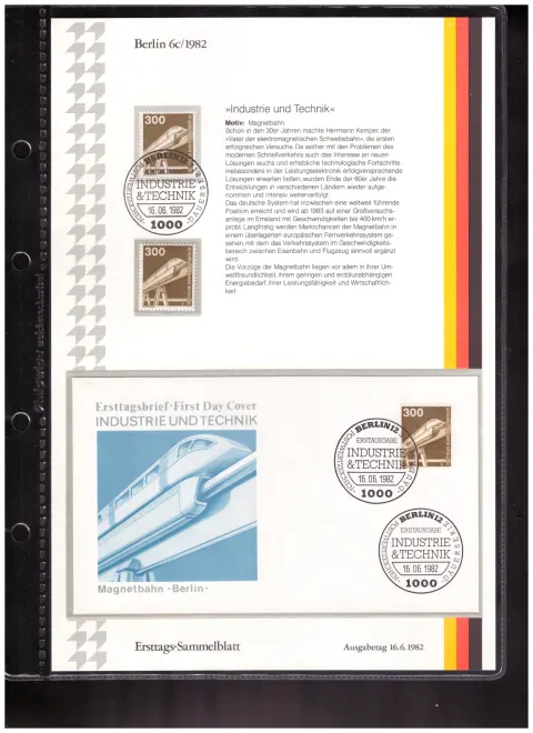 Ersttags-Sammelblatt 6c/1982 – Industrie und Technik