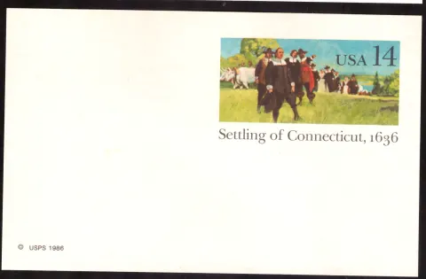 1986 Abwicklung der Connecticut Postkarte