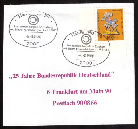 Philatelistischer Brief „25 Jahre Bundesrepublik Deutschland“