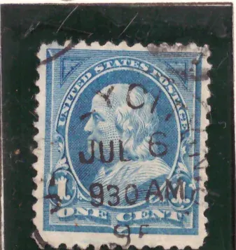 1 Cent – Benjamin Franklin, blau