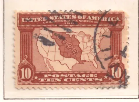 10 Cents – Karte des Louisiana Purchase
